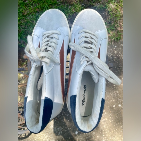 Madewell High Top Sneakers Shoes Women's Size 10 Leather White NWOB NWOT Casual - Picture 9 of 13